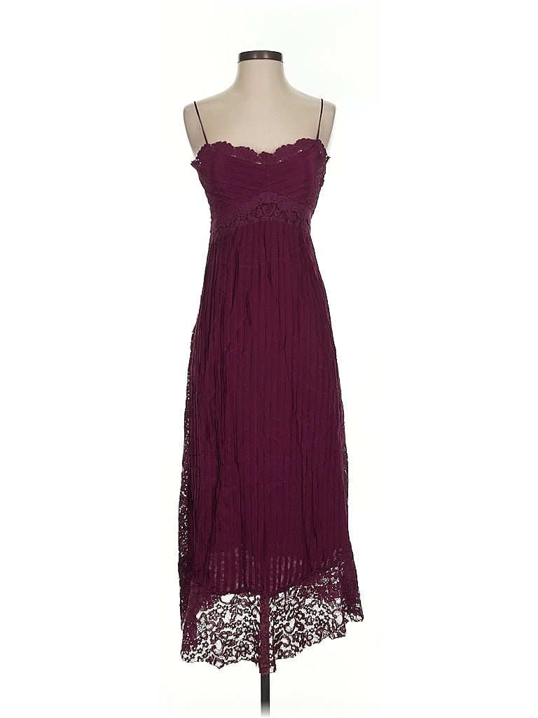 Pre-owned Farm Rio Cocktail Dress In Burgundy