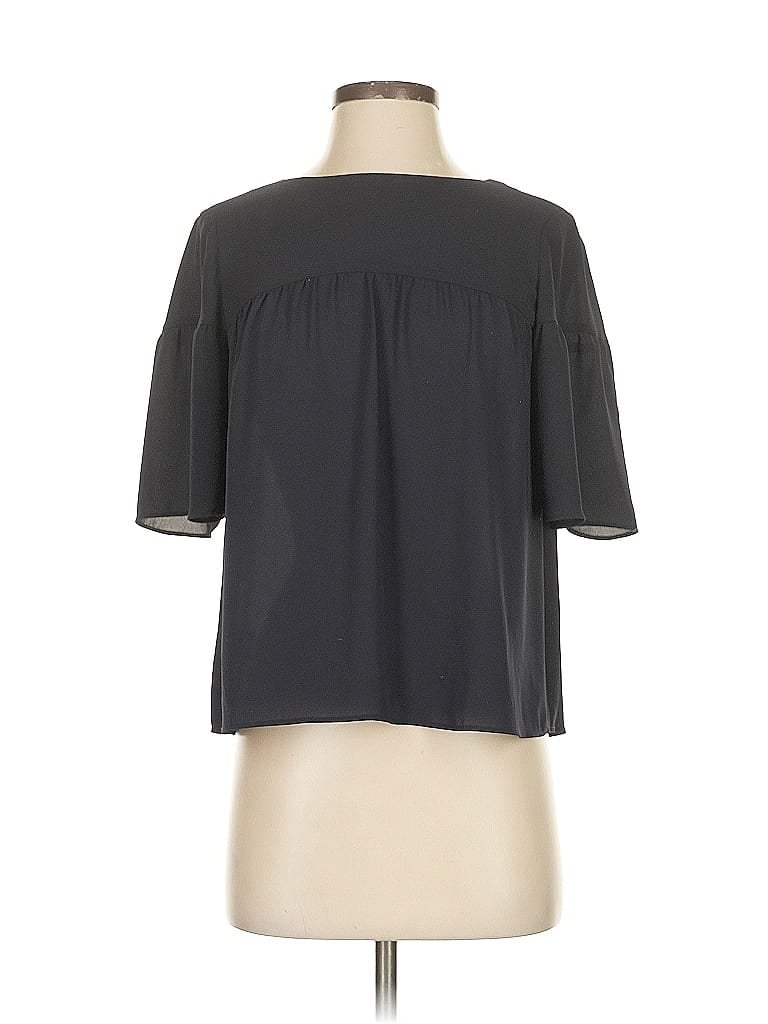 Pre-owned Ann Taylor Short Sleeve Blouse In Black