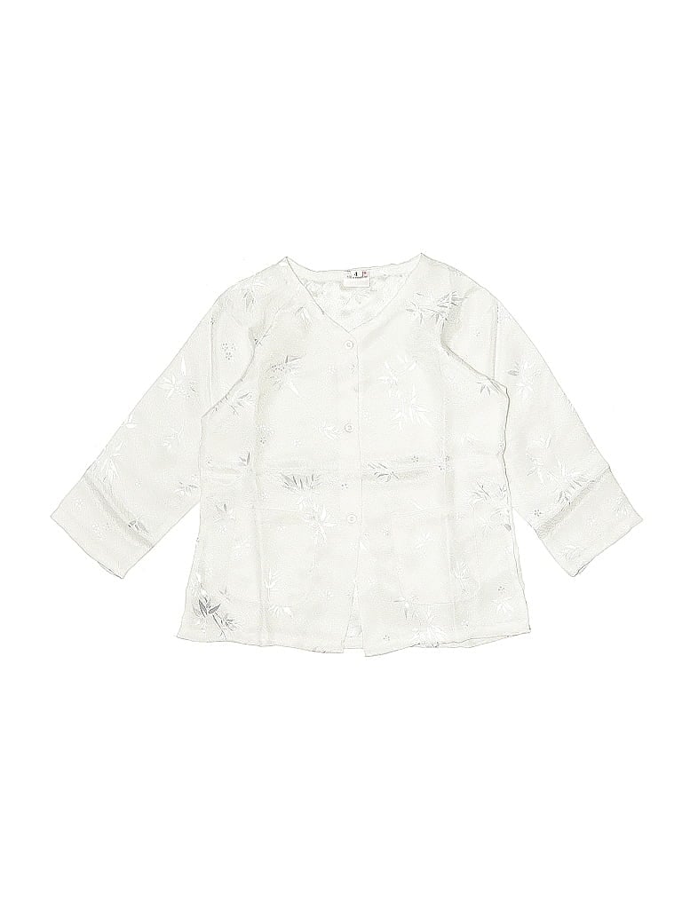 Pre-owned Unbranded Kids' 3/4 Sleeve Blouse In White