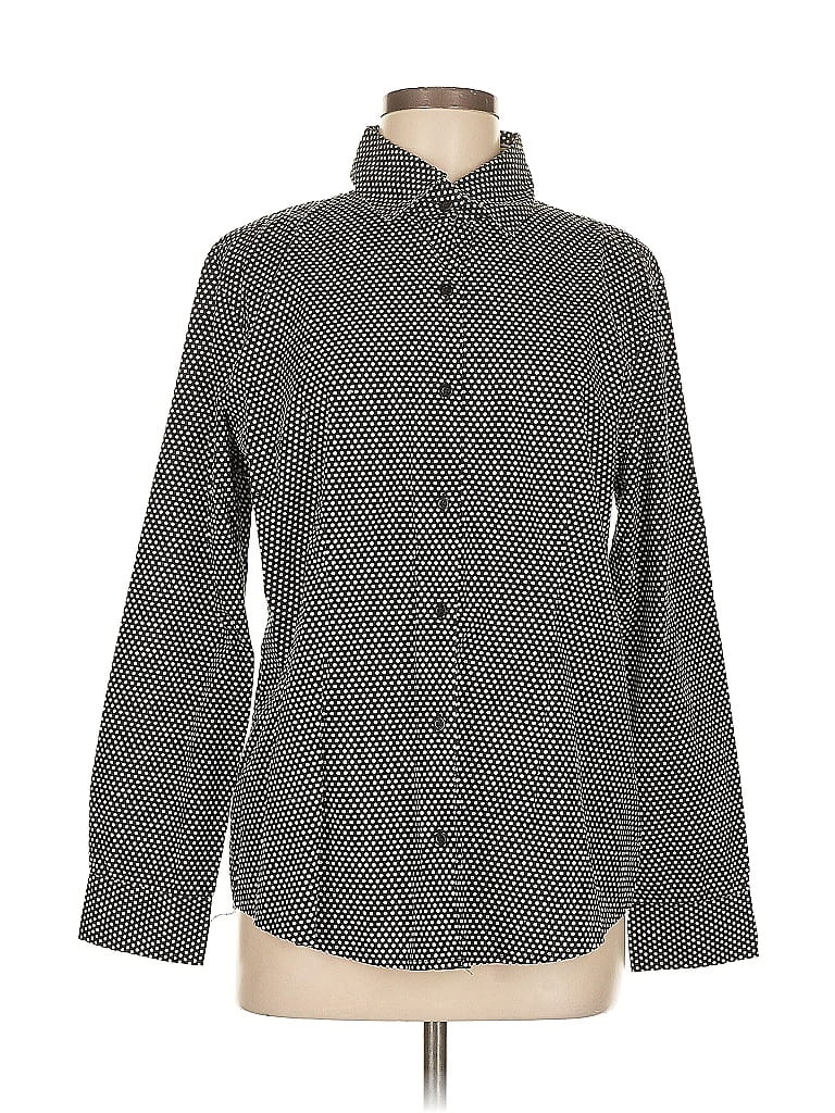 Pre-owned Croft & Barrow Long Sleeve Blouse In Gray