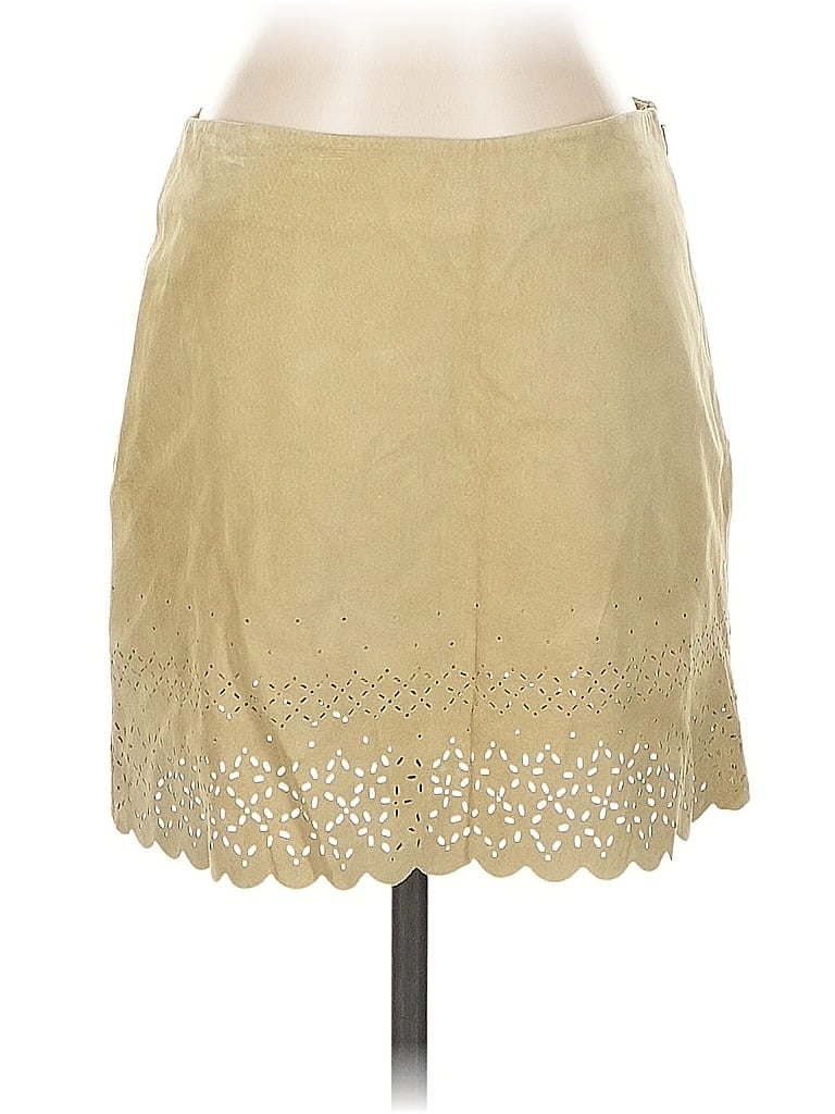 Pre-owned Express Leather Skirt In Brown