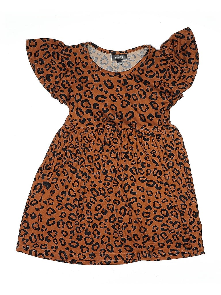 Pre-owned Picapino Kids' Short Sleeve Top Orange Ruffles Neckline Tops