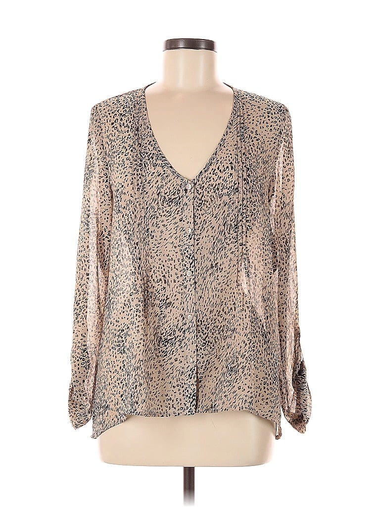Pre-owned Pins And Needles Long Sleeve Blouse In Brown