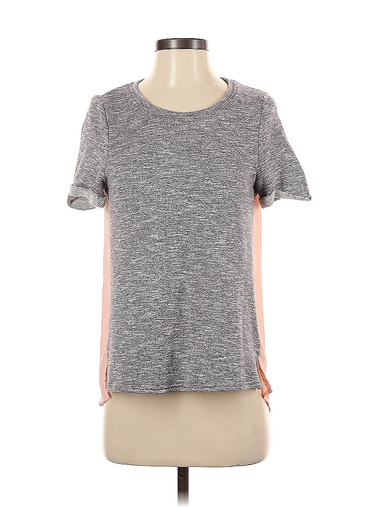 MARKET & SPRUCE Pre-owned Short Sleeve Top Gray Crew Neck Tops