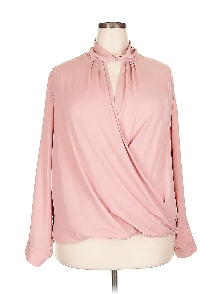 Pre-owned Soho Jeans New York & Company Long Sleeve Blouse In Pink