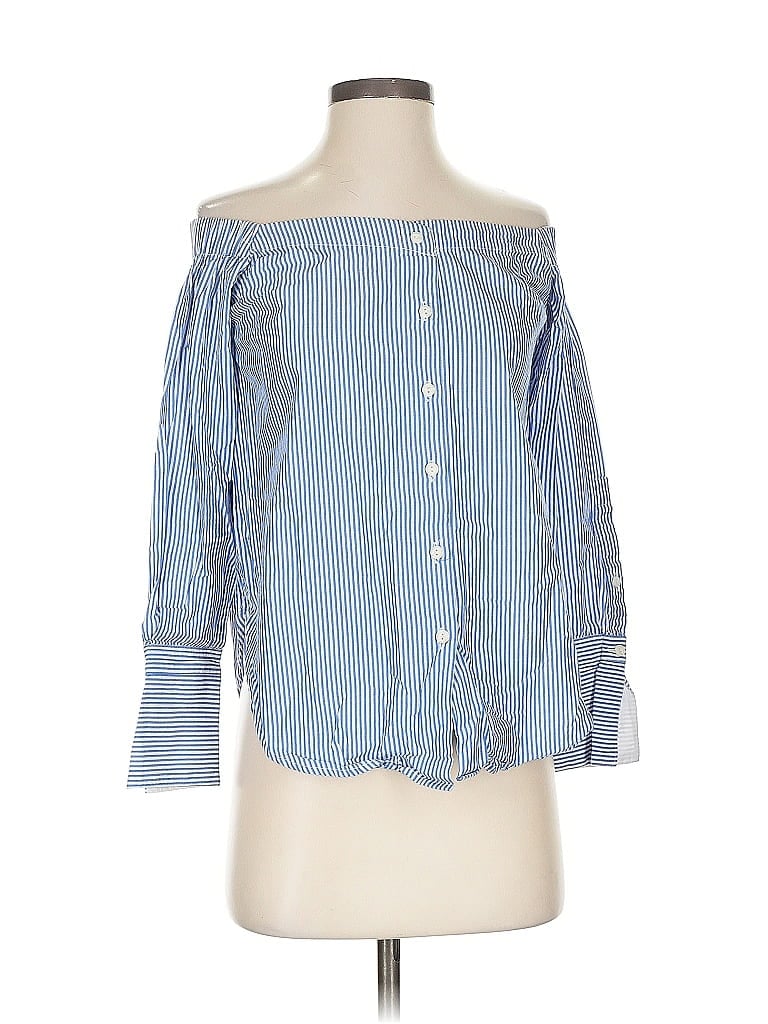 Pre-owned Silence And Noise 3/4 Sleeve Blouse In Blue