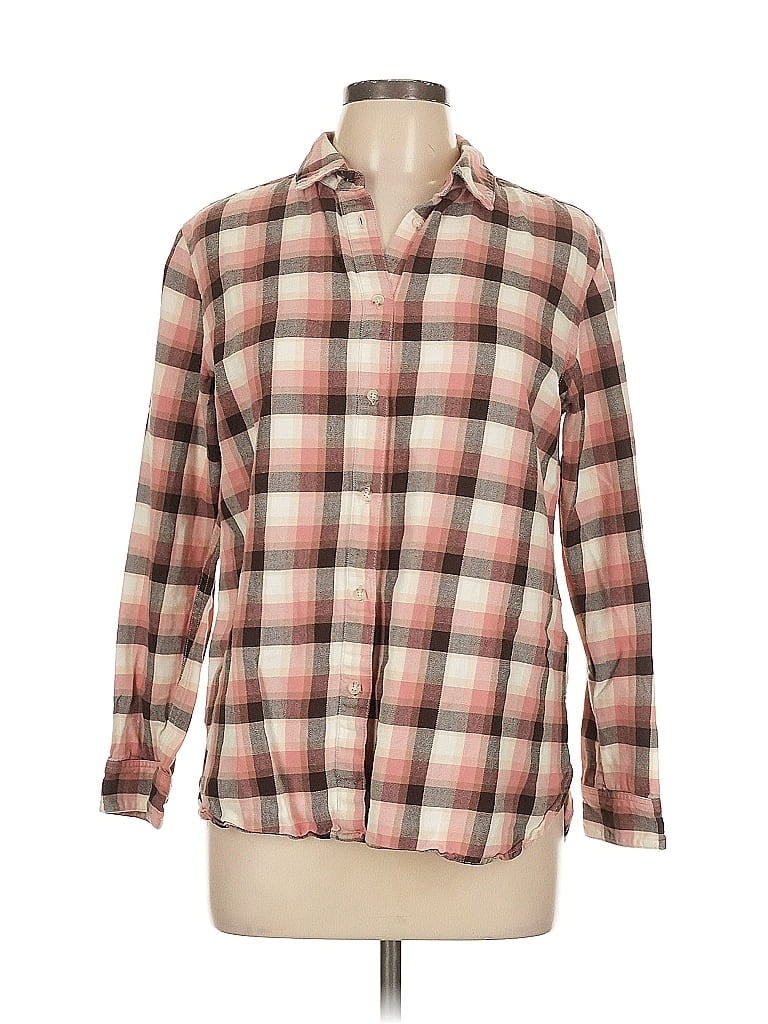 Pre-owned Uniqlo Long Sleeve Button Down Shirt In Pink