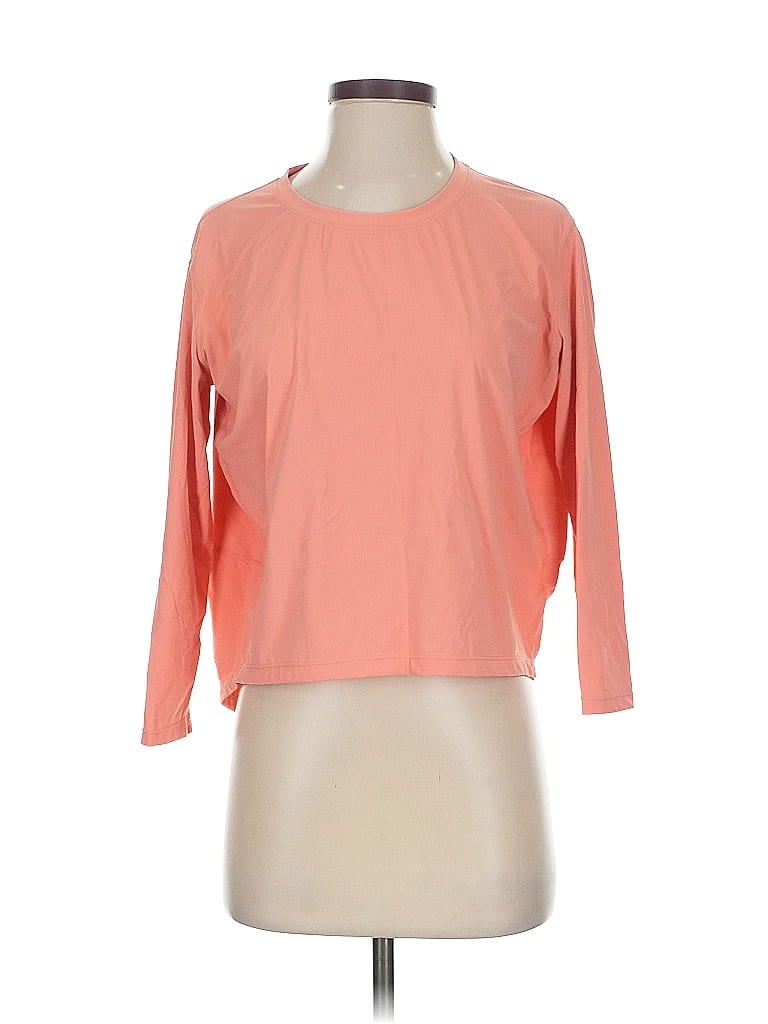 Pre-owned Zyia Active 3/4 Sleeve T-shirt In Orange