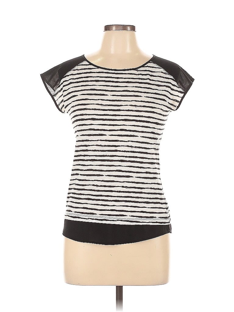 Click to view more detailed imagery on our partner's website Pre-owned Calvin Klein Short Sleeve Top Black Scoop Neck Tops