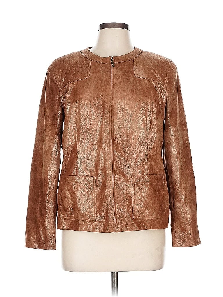 Pre-owned Alfred Dunner Jacket In Brown
