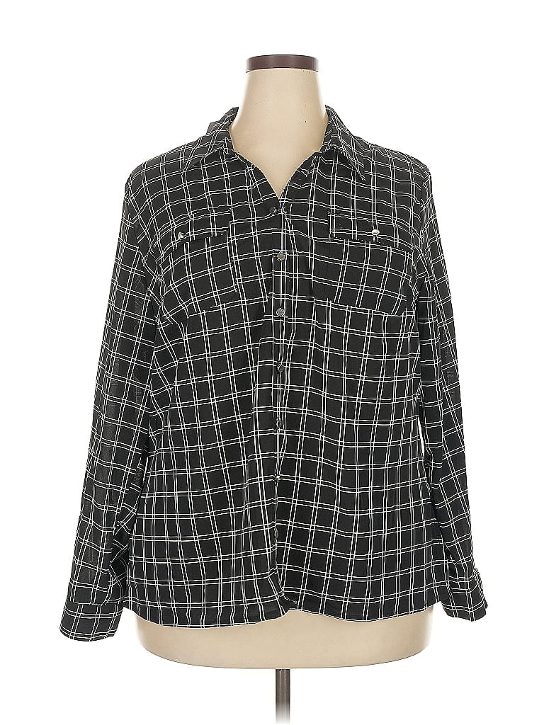 Pre-owned Notations Long Sleeve Blouse In Black
