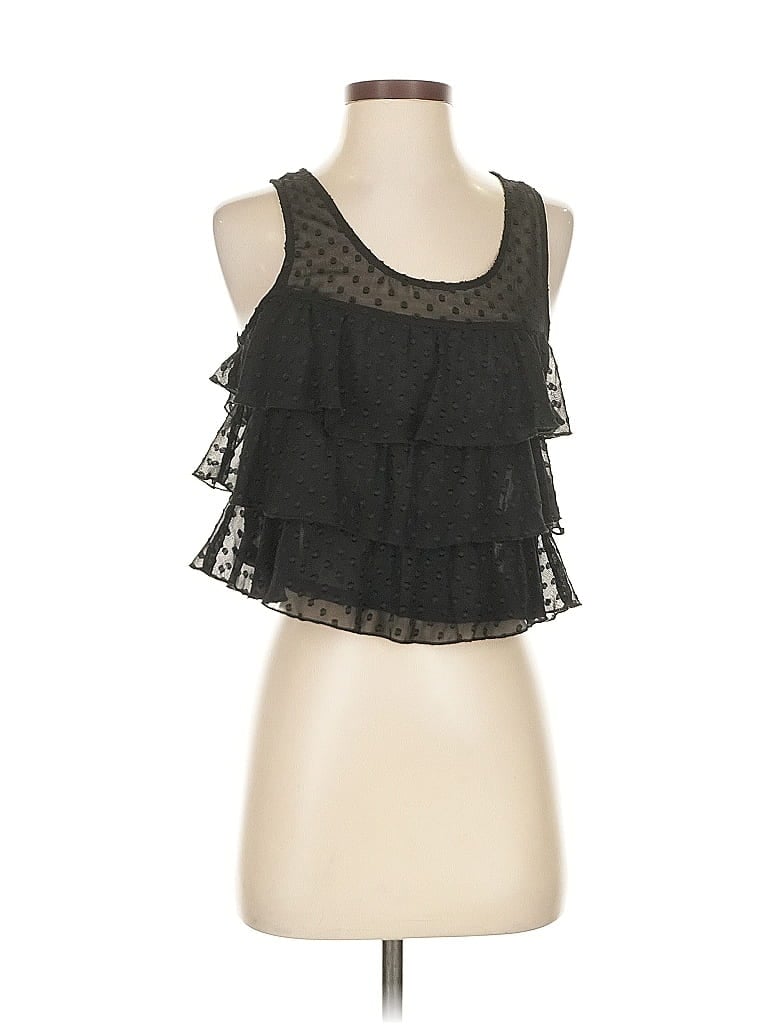 Pre-owned Tobi Tank Top Black Ruffles Neckline Tops