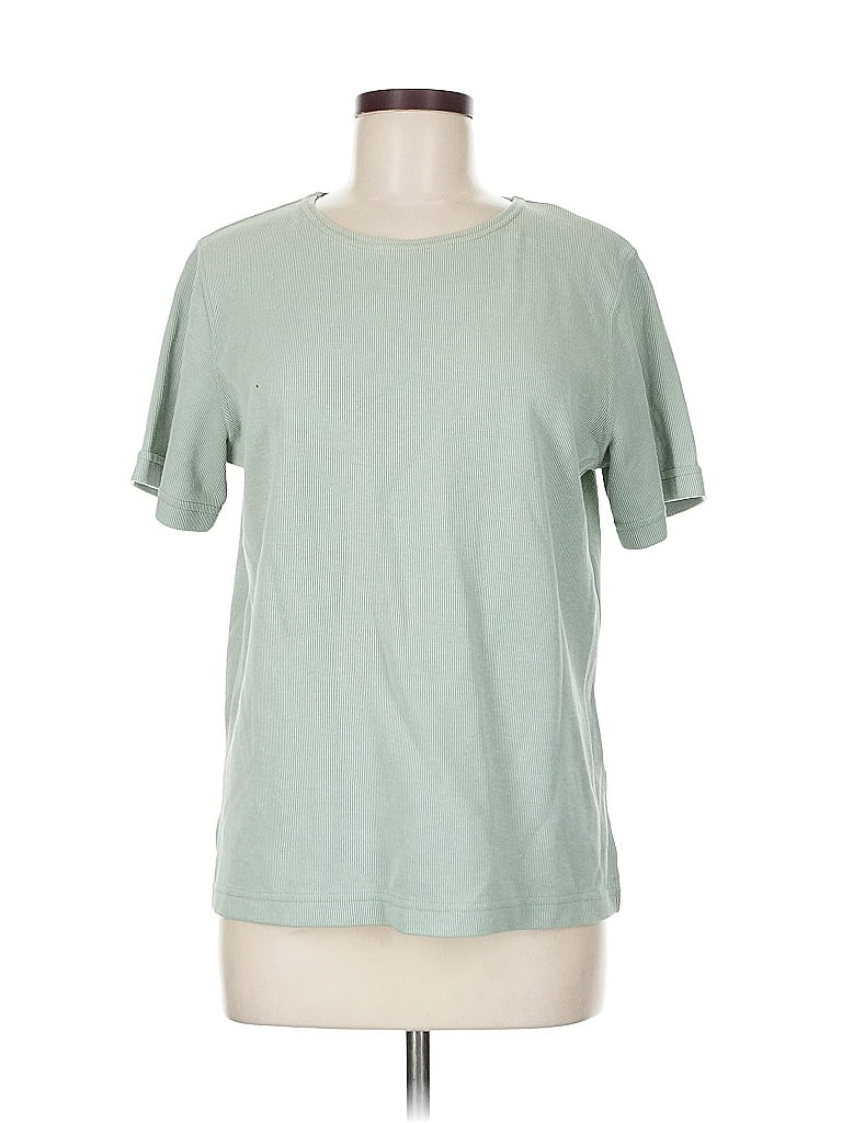 Pre-owned Cathy Daniels Short Sleeve Top Green Crew Neck Tops