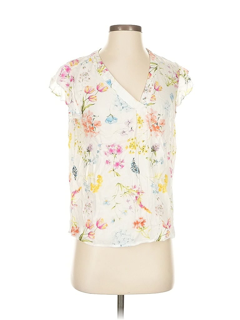 Pre-owned Cynthia Rowley Sleeveless Blouse In White
