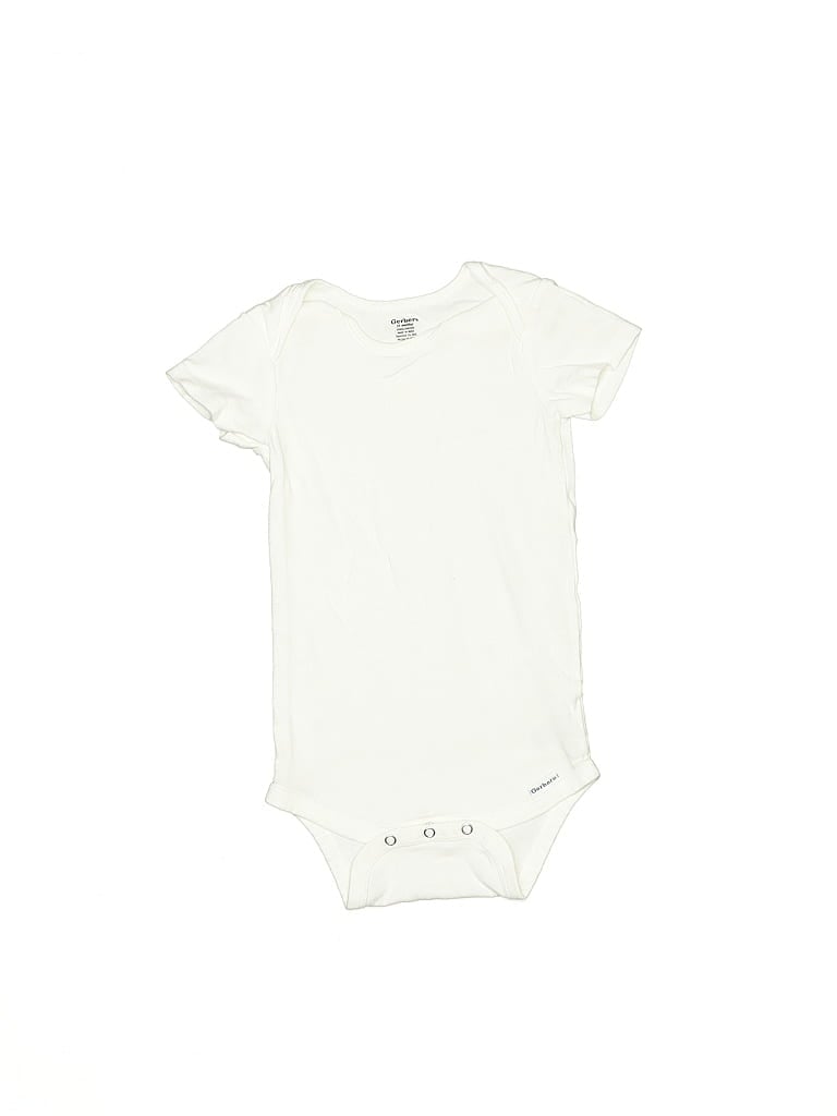 Pre-owned Gerber Kids' Short Sleeve Onesie In White