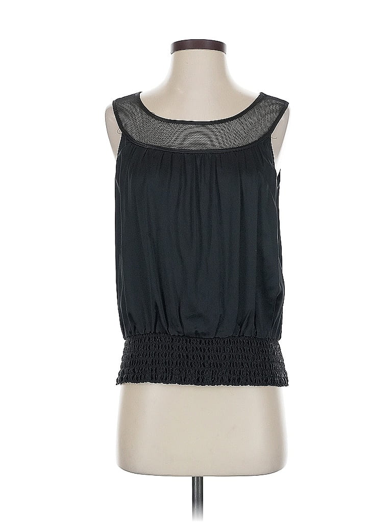 Pre-owned Nanette Lepore Sleeveless Silk Top Black Strapless Neckline Tops