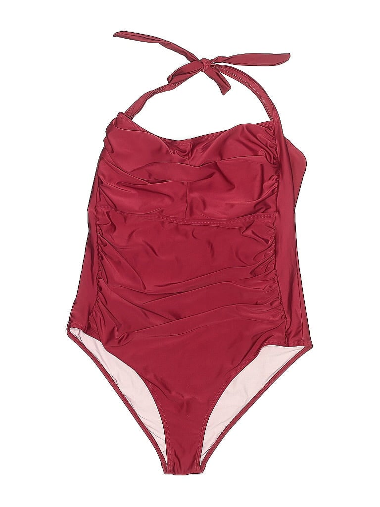 Pre-owned Unbranded One Piece Swimsuit In Burgundy
