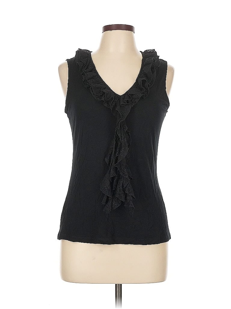 Pre-owned Cable & Gauge Sleeveless Blouse In Black