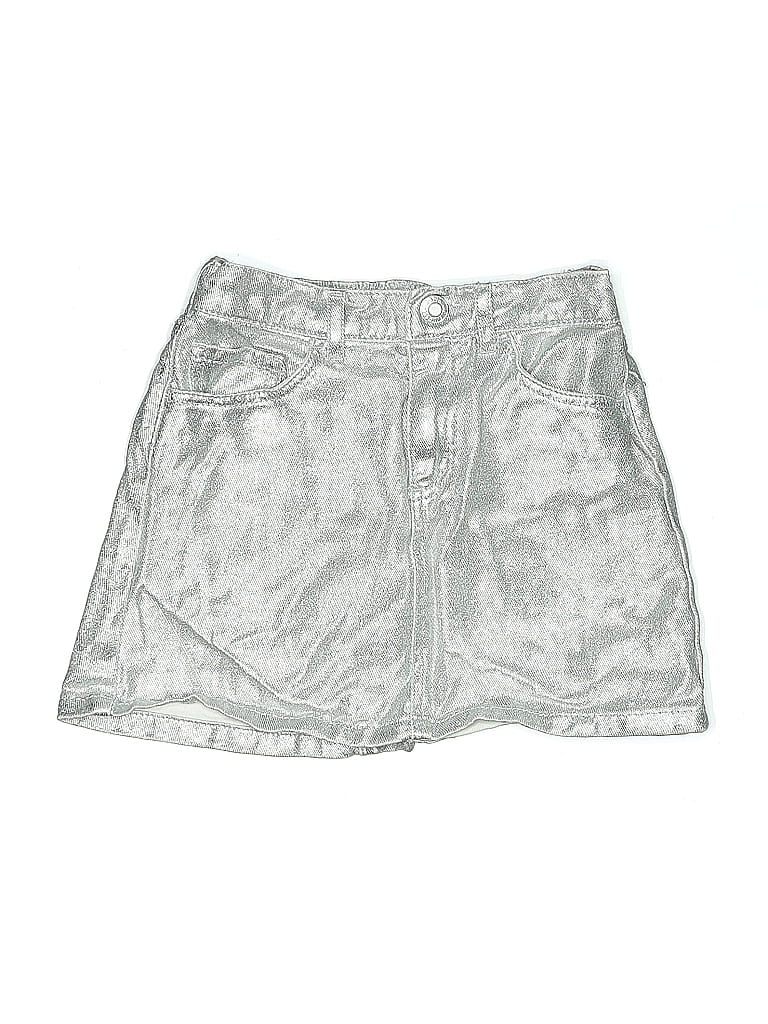Pre-owned H&m Kids' Denim Skirt In Silver
