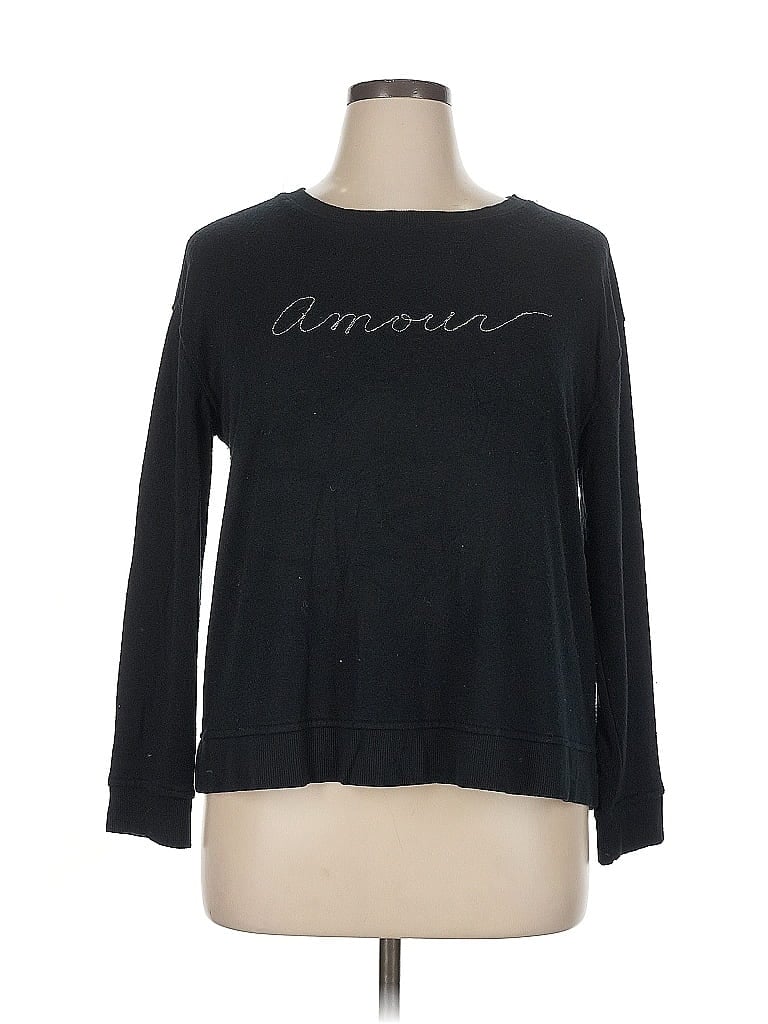 Pre-owned Rose + Olive Pullover Sweater In Black