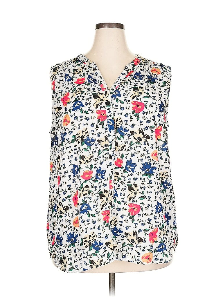 Pre-owned Unbranded Sleeveless Blouse In White