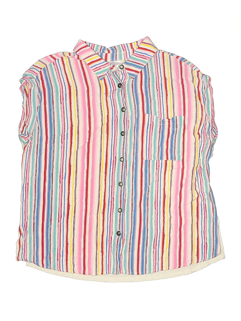 Pre-owned No Boundaries Kids' Sleeveless Button Down Shirt In Pink
