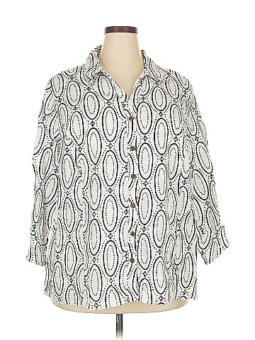 JM Collection 3/4 Sleeve Button-Down Shirt (view 1)