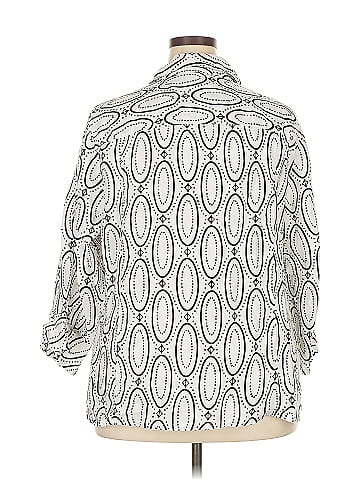 JM Collection 3/4 Sleeve Button-Down Shirt (view 2)