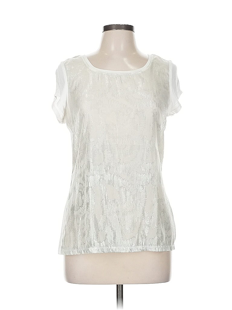 Pre-owned The Limited Short Sleeve Blouse In Silver
