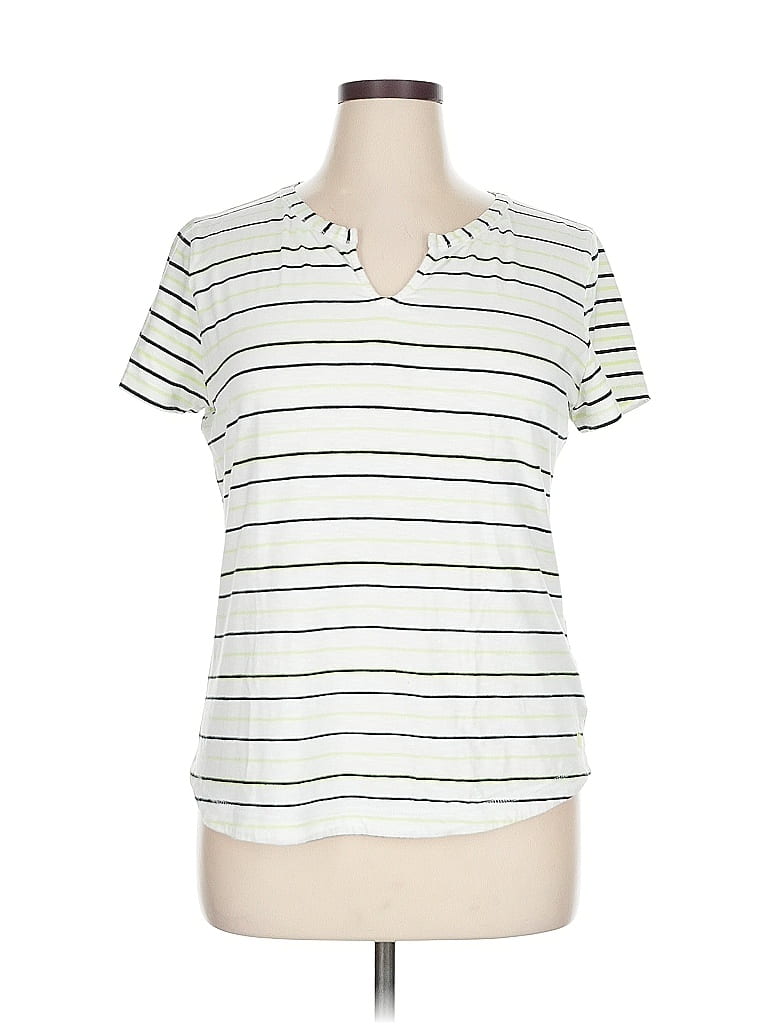 Pre-owned T By Talbots Short Sleeve T-shirt In White