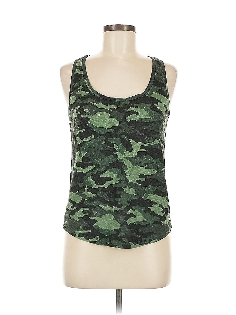 Pre-owned Majestic Filatures Tank Top Green Halter Neckline Tops