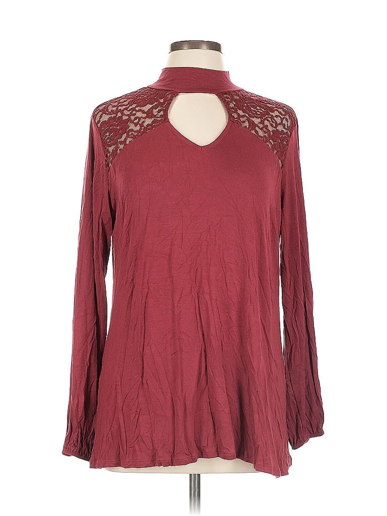 Click to view more detailed imagery on our partner's website Pre-owned Kate & Mallory Designs Long Sleeve Blouse In Burgundy