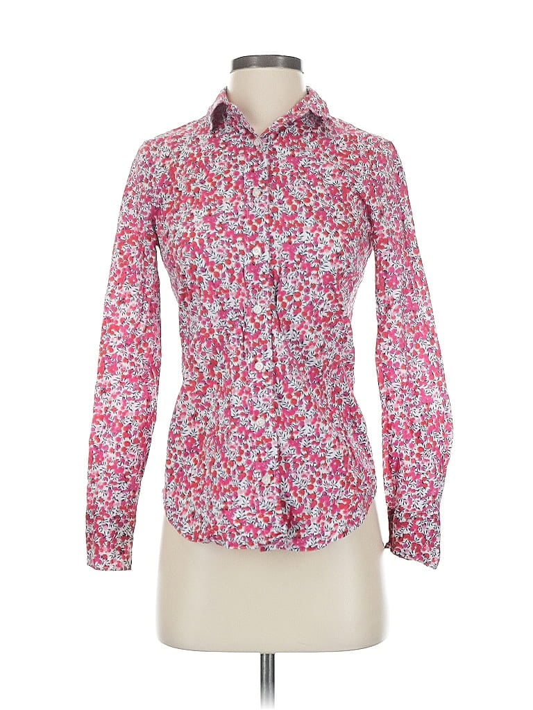 Pre-owned Liberty Art Fabrics For J.crew Long Sleeve Blouse In Pink