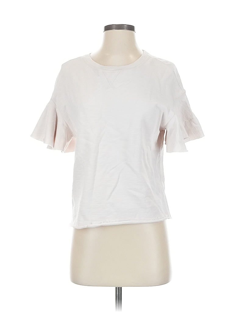 Pre-owned Goldie Short Sleeve Top White Crew Neck Tops