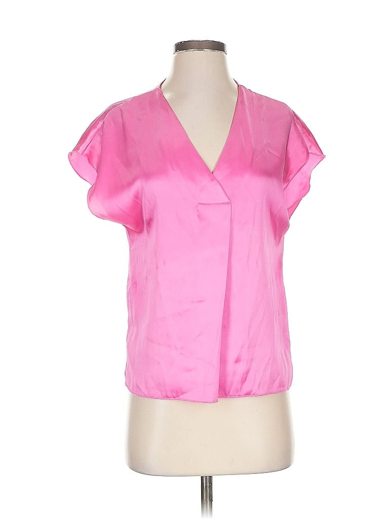 Pre-owned Nicole Miller Short Sleeve Blouse In Pink