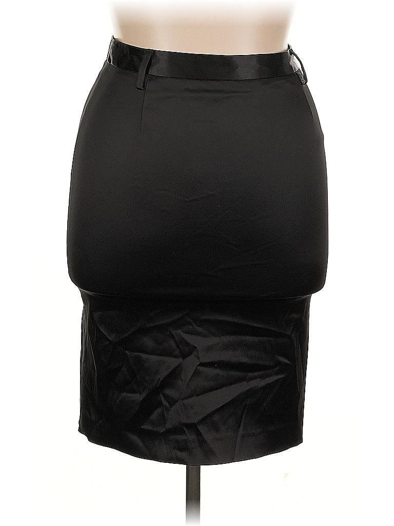 Pre-owned Fabrizio Gianni Faux Leather Skirt In Black