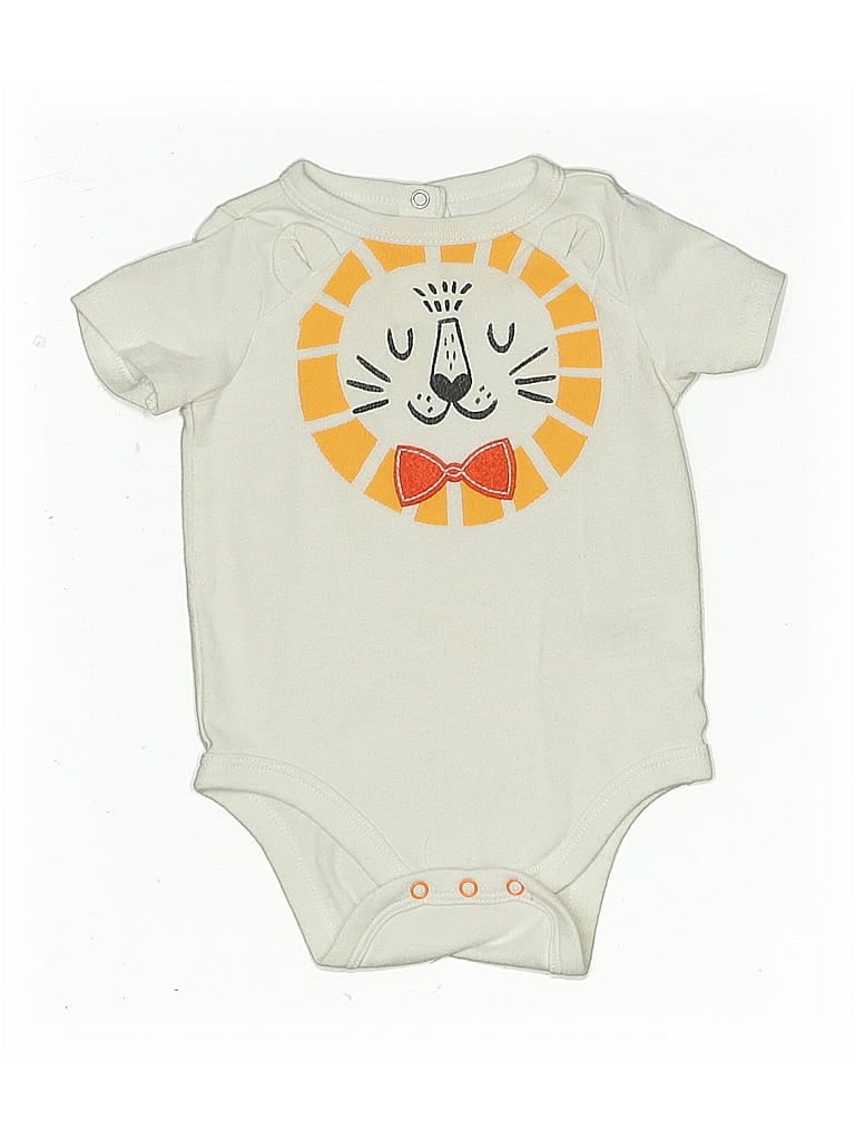 Pre-owned Cat & Jack Babies' Short Sleeve Onesie In White