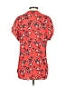 Pleione 100% Polyester Red Short Sleeve Blouse Size XS - photo 2
