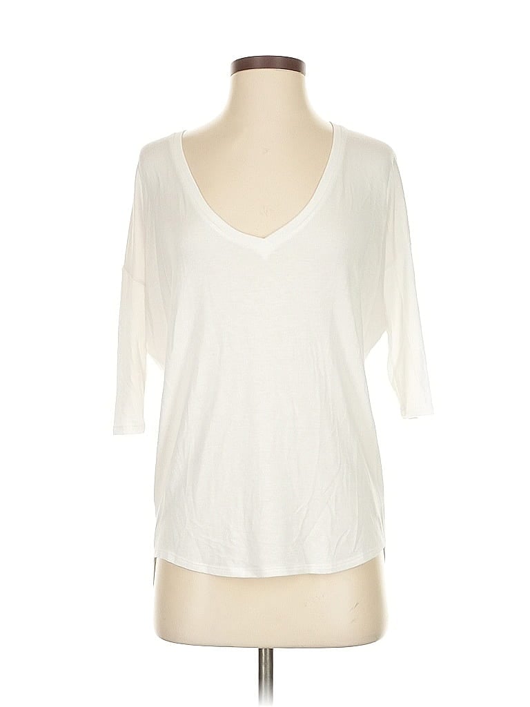 Pre-owned Express One Eleven 3/4 Sleeve T-shirt In White