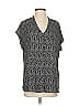 Pleione 100% Polyester Gray Short Sleeve Blouse Size S - photo 1