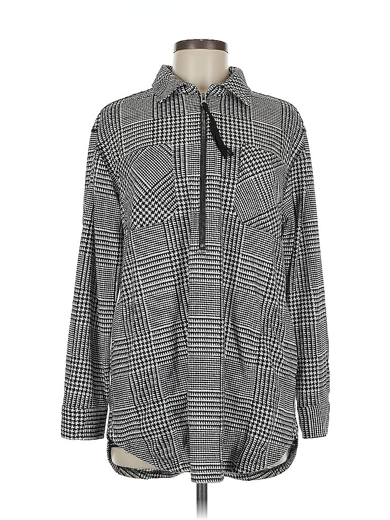 Pre-owned Tru Luxe Jeans Long Sleeve Blouse In Gray