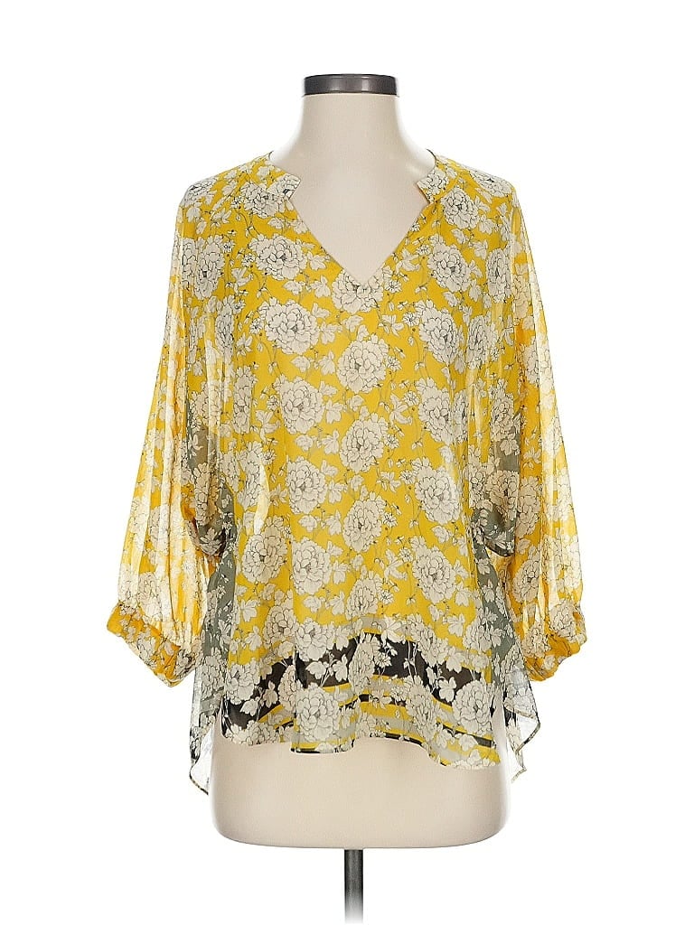 Pre-owned Cabi 3/4 Sleeve Blouse In Yellow