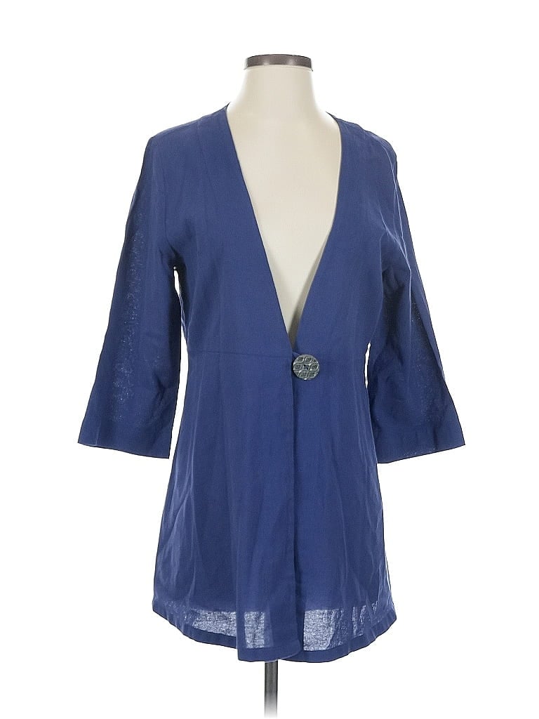 Pre-owned Soft Surroundings 3/4 Sleeve Blouse In Blue