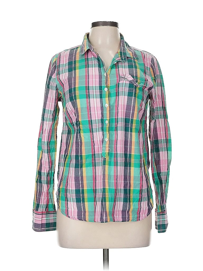 Pre-owned J.crew Factory Store Long Sleeve Button Down Shirt In Green