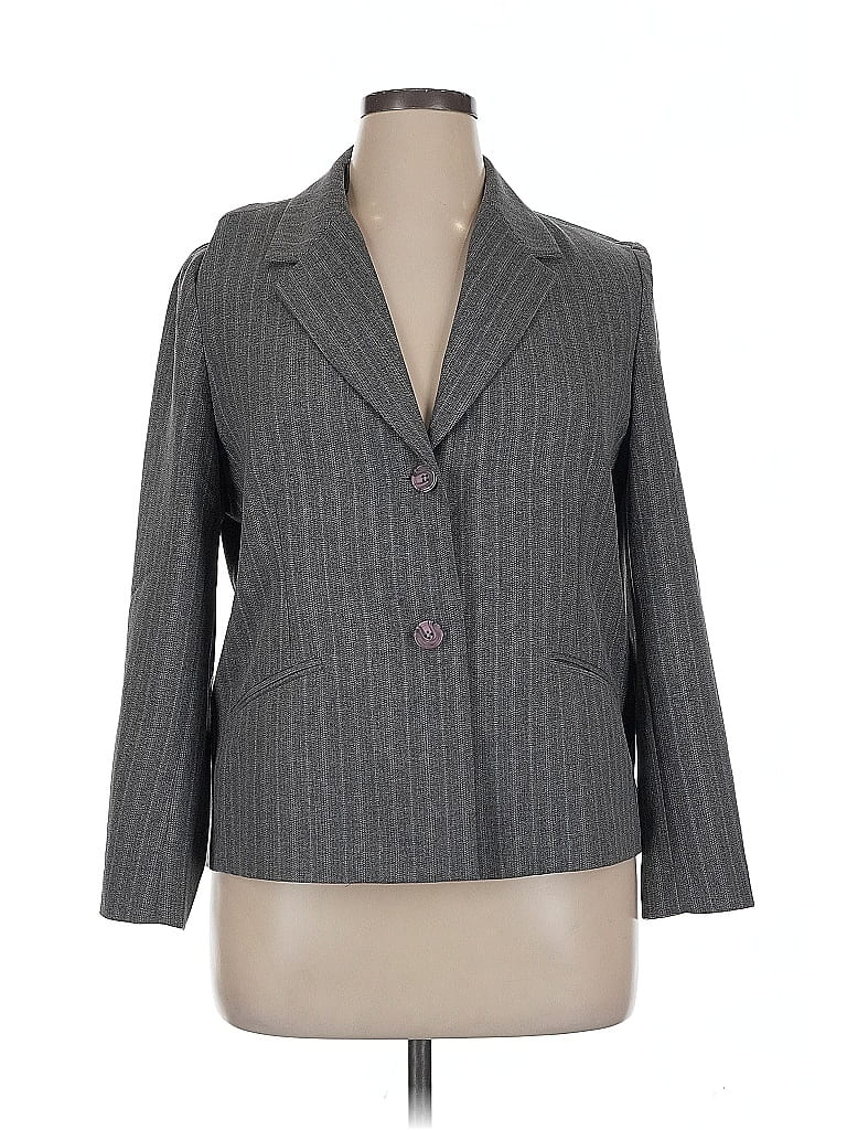 Pre-owned Alfred Dunner Blazer Jacket In Gray