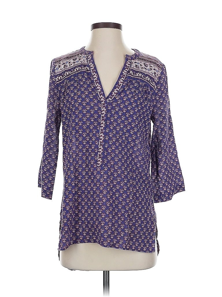 Pre-owned Bcbgmaxazria 3/4 Sleeve Blouse In Purple