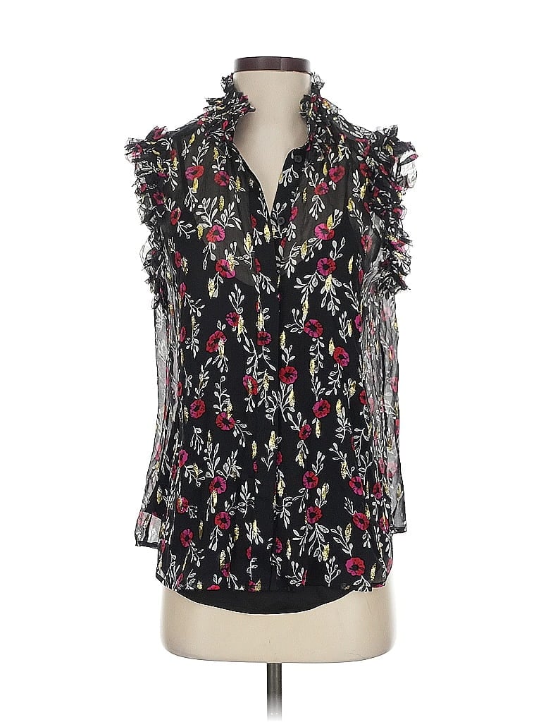 Pre-owned 7 For All Mankind Sleeveless Blouse In Black