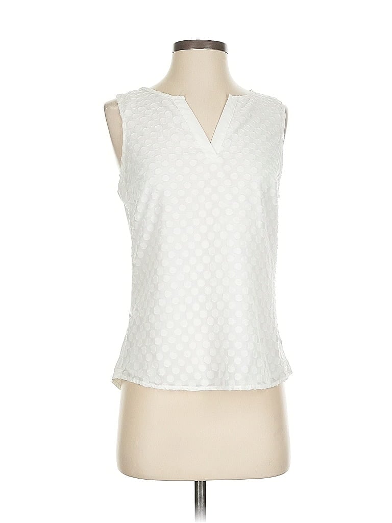 Pre-owned Market & Spruce Sleeveless Blouse In White