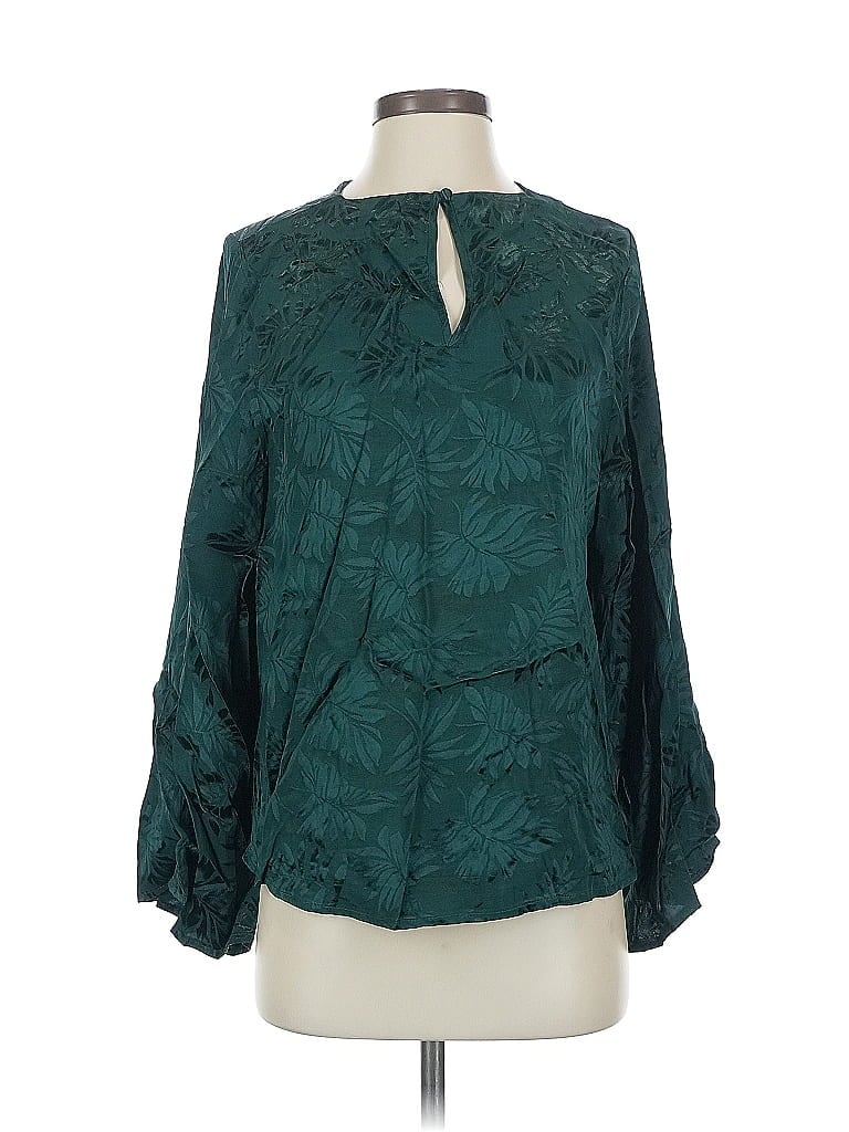 Pre-owned Algo Bonito Long Sleeve Blouse In Blue