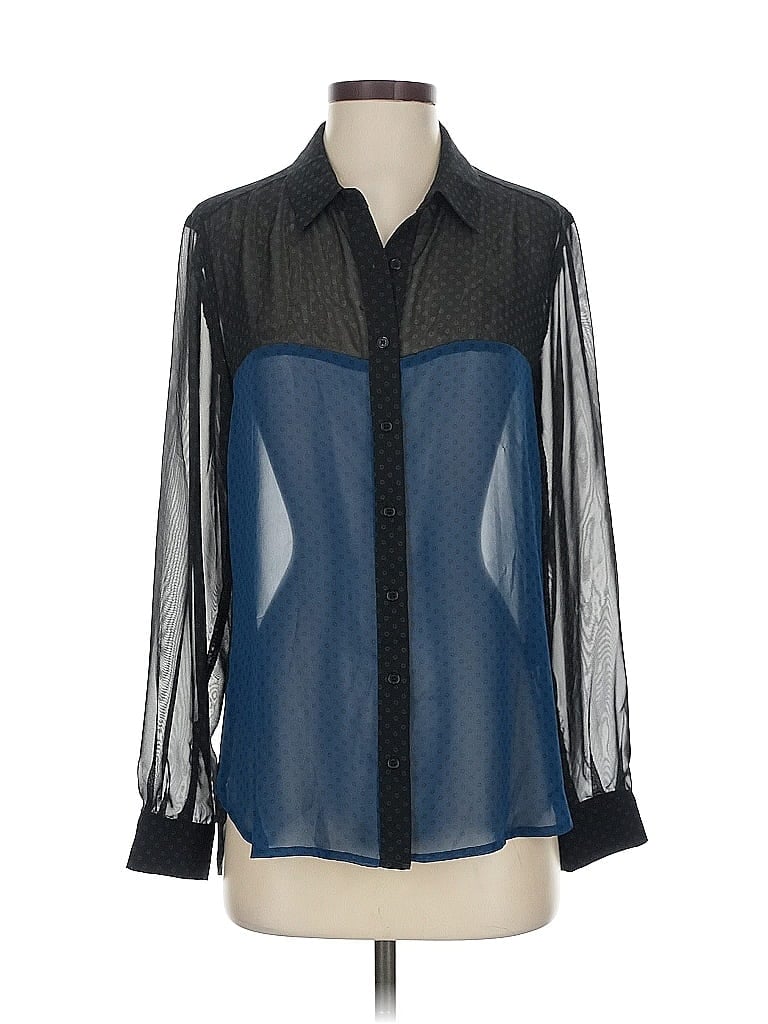 Pre-owned Pleione Long Sleeve Blouse In Blue